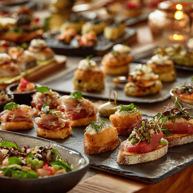 Artisan appetizers and canapés