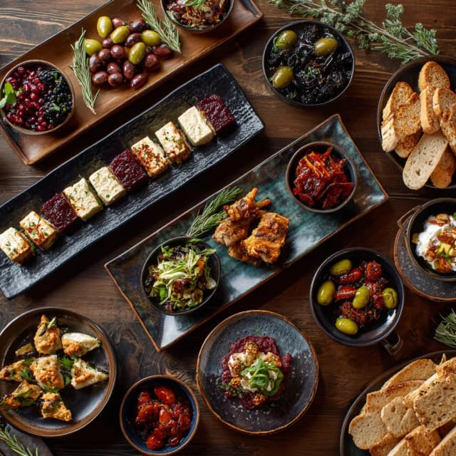 Mediterranean mezze spread